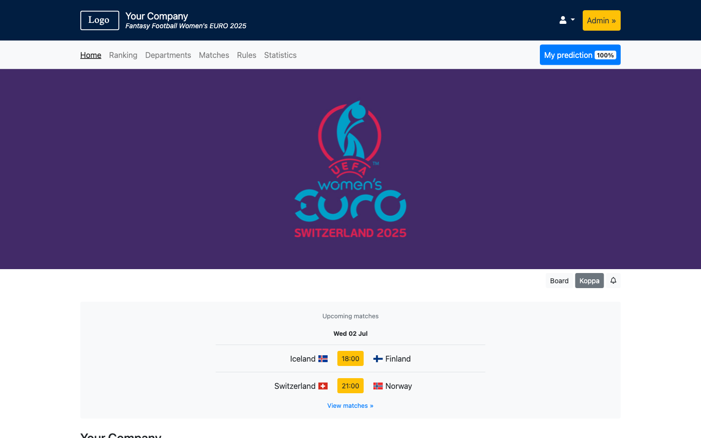 Fantasy Football Women's EURO 2025 Demo - World Cup 2026