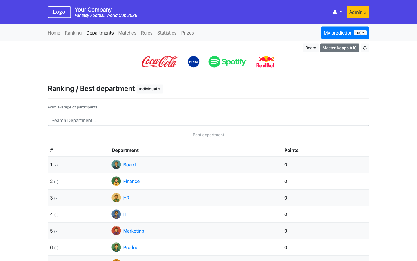 Fantasy Football Football Tournament 2026 Demo - Football Tournament 2026