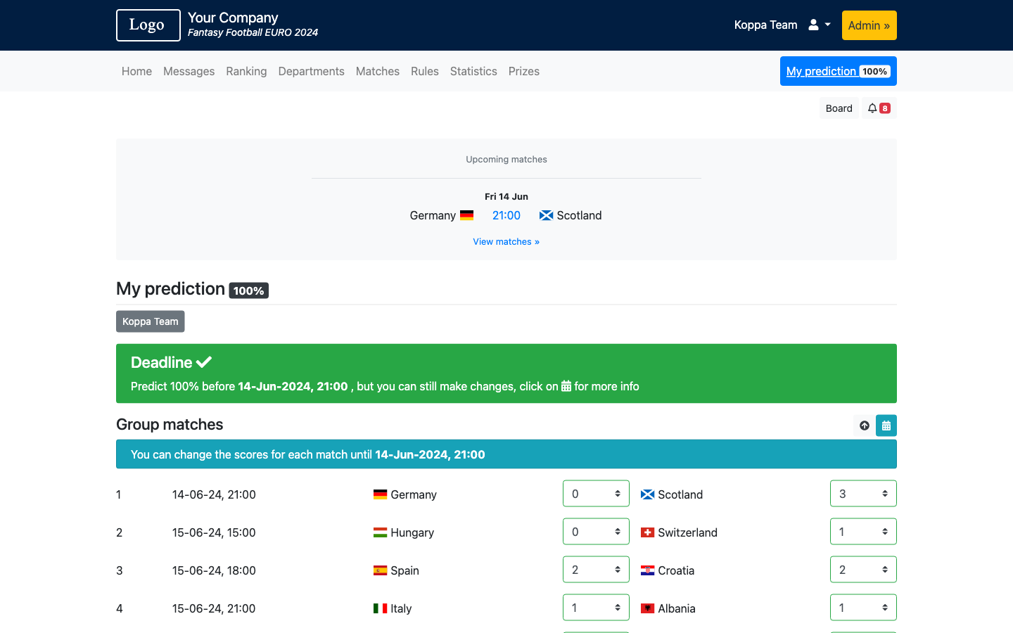 Fantasy Football EURO 2024 Demo - World Cup 2026