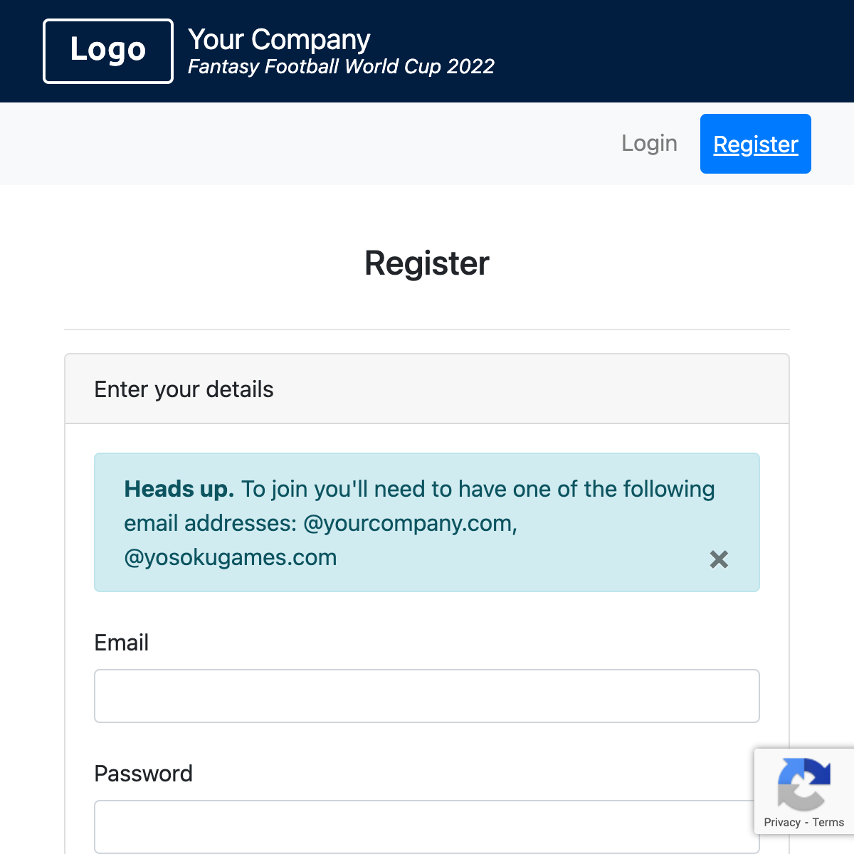 Exclusive Registration - Football Tournament 2026
